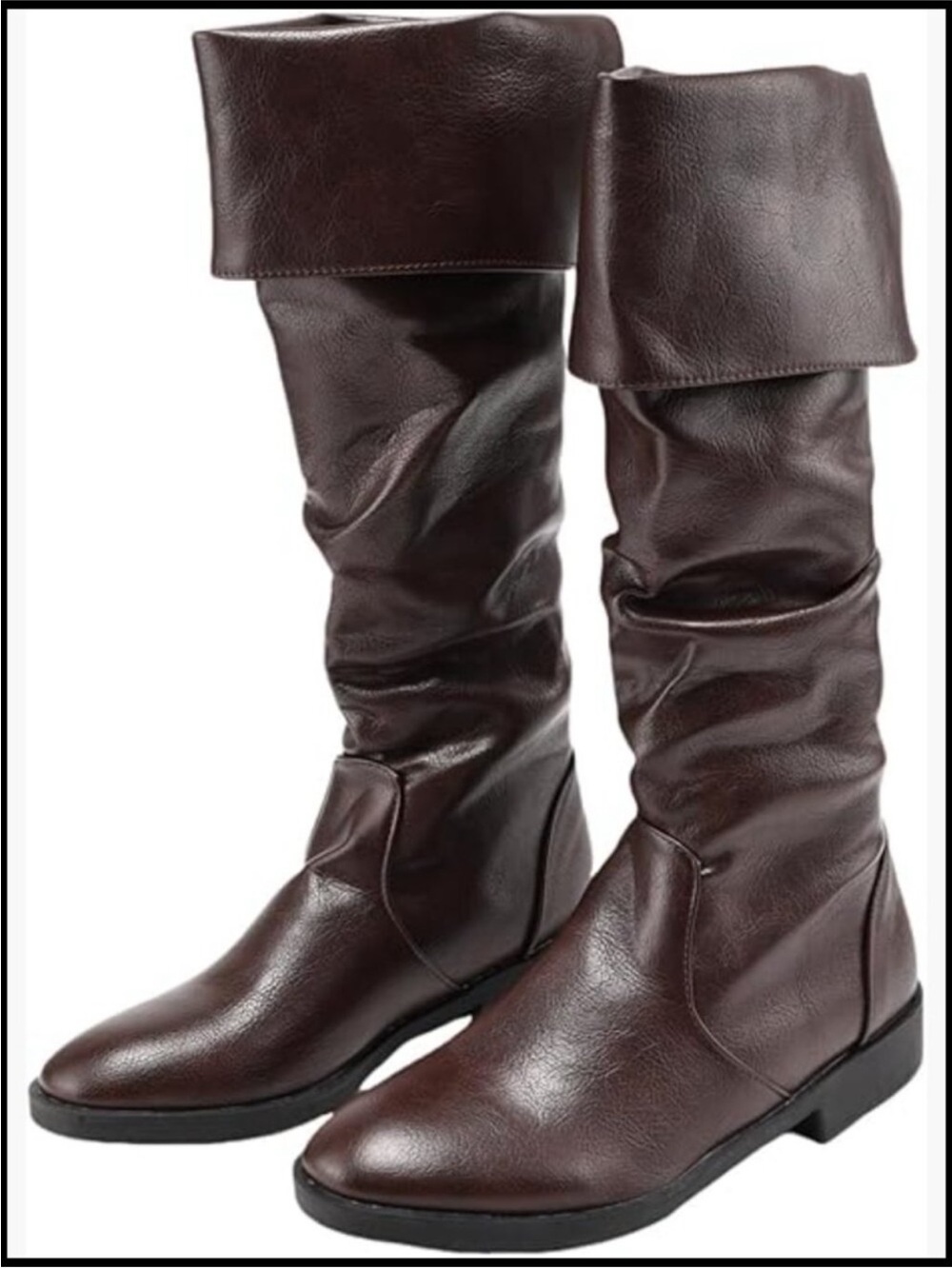Medieval Renaissance Slouch Knee High Boots Pirate Cosplay Lace Up Costume Boots